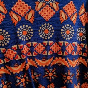 LuLaRoe Orange and blue small Irma top